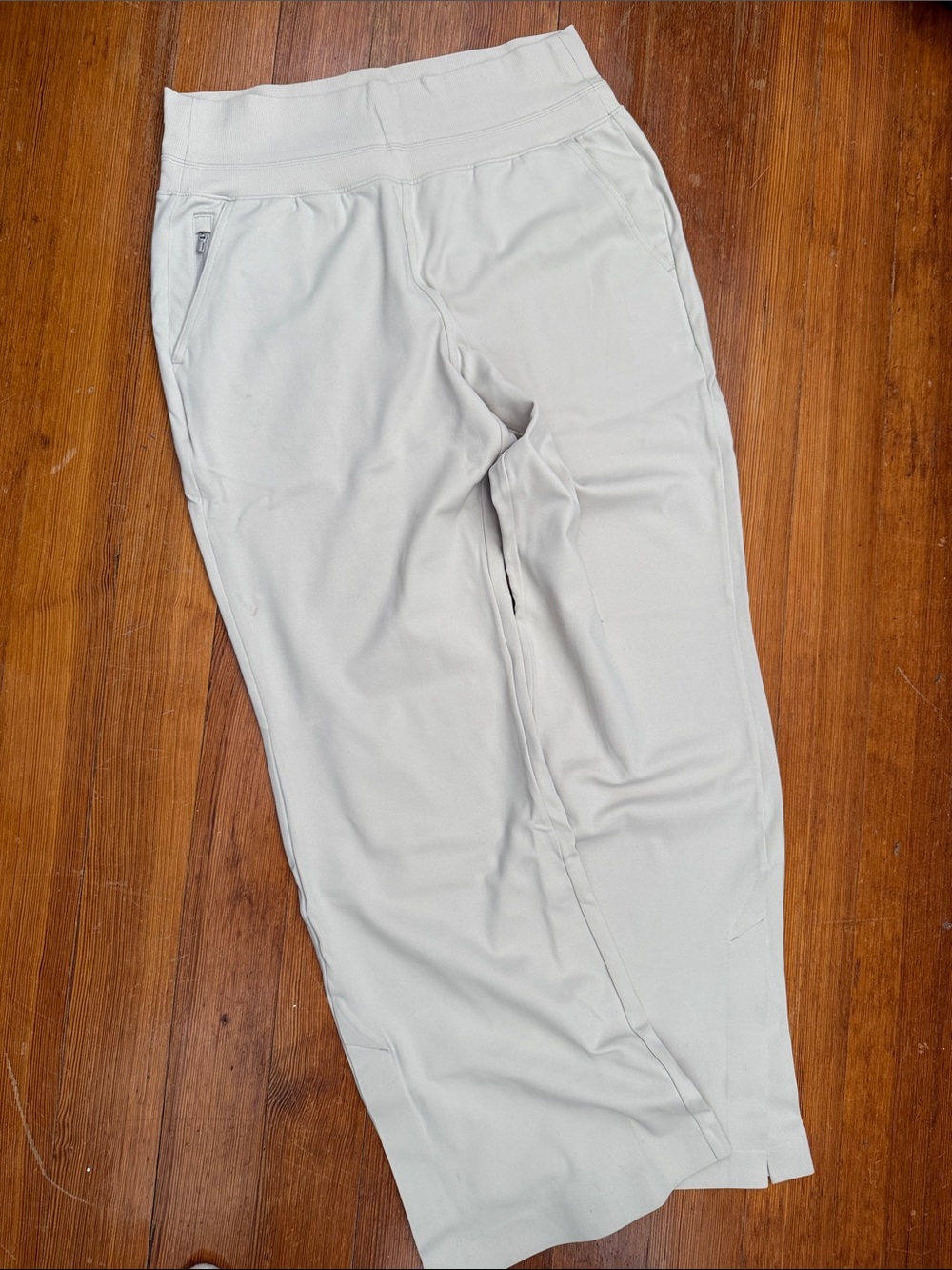 Athleta wide pants with slits on botton